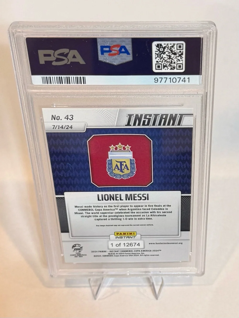 2024 Panini Instant # 43  Lionel Messi Card - Copa America USA PSA:10 97710741